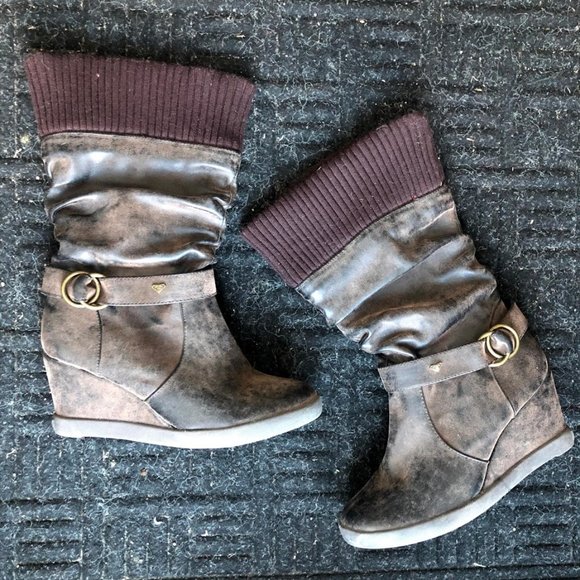 Roxy Brown "Leather" Presley Wedge Boot - Picture 5 of 5